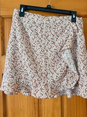 Floral Ruffle Mini Skort - Dusty Pink